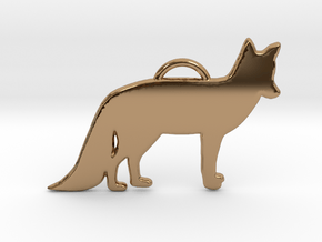 Standing Fox in Polished Brass