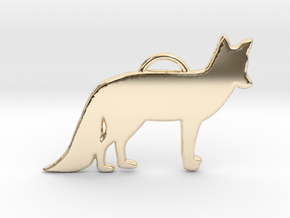 Standing Fox in 14k Gold Plated Brass