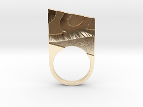 Solid geometry ring in 14k Gold Plated Brass