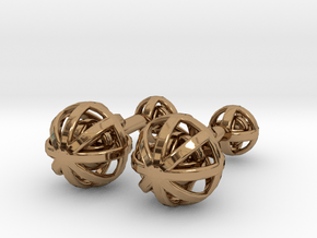 Spheres Cufflinks in Polished Brass