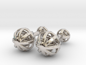 Spheres Cufflinks in Rhodium Plated Brass