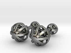 Spheres Cufflinks in Fine Detail Polished Silver