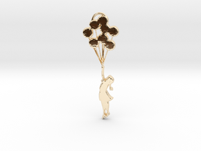 Banksy Girl with Balloons in 14K Yellow Gold