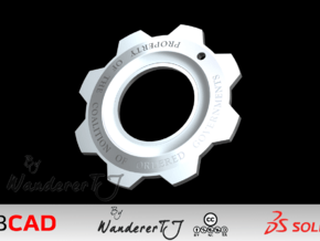 Gears of War Cog Tag v2 in Polished Bronzed Silver Steel