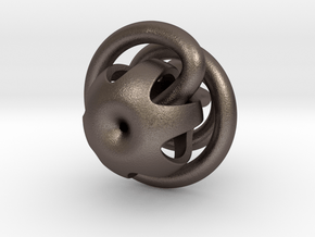 klein bottle - extra loop  in Polished Bronzed Silver Steel