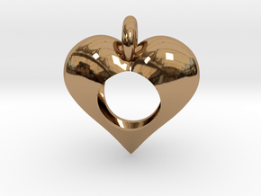 Hole in My Heart Pendant in Polished Brass