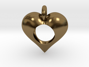 Hole in My Heart Pendant in Polished Bronze