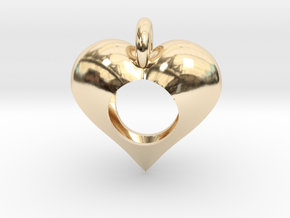 Hole in My Heart Pendant in 14k Gold Plated Brass