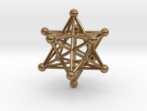 Stellated Dodecahedron pendant 40mm in Natural Brass