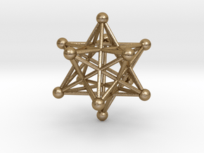 Stellated Dodecahedron pendant 40mm in Polished Gold Steel