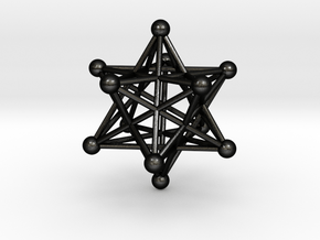 Stellated Dodecahedron pendant 40mm in Matte Black Steel