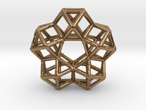 Vector Equilibrium Circle 40mm 5 cuboctahedrons in Natural Brass