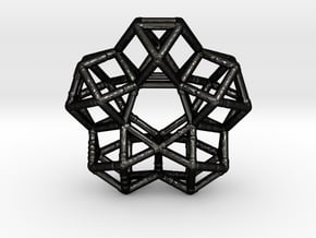 Vector Equilibrium Circle 40mm 5 cuboctahedrons in Matte Black Steel
