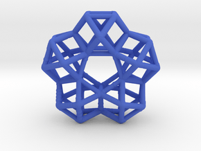 Vector Equilibrium Circle 40mm 5 cuboctahedrons in Blue Processed Versatile Plastic