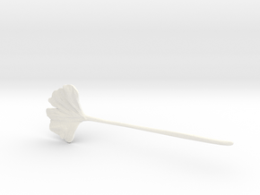 Ginkgo Leaf Hair Pin  in White Processed Versatile Plastic