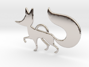 The little Fox in Rhodium Plated Brass