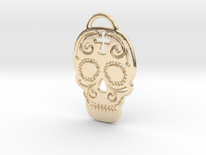 Skull with pattern in 14K Yellow Gold