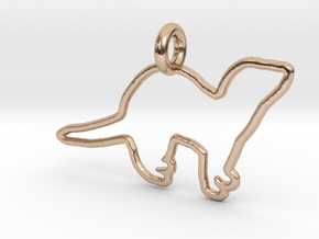 Standing ferret necklace in 14k Rose Gold Plated Brass
