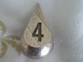 Teardrop Dice in Polished Bronzed Silver Steel: d4