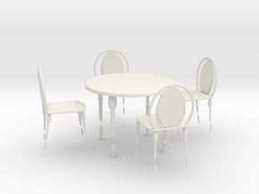 CAFE TABLE AND CHAIR 4 in White Natural Versatile Plastic