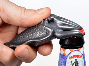 Cuttlefish Bottle Opener in Polished and Bronzed Black Steel