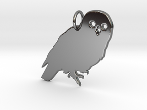 Owl in Fine Detail Polished Silver