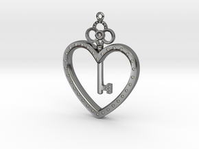 The Key To My Heart in Fine Detail Polished Silver