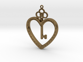 The Key To My Heart in Polished Bronze