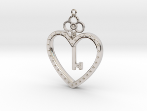 The Key To My Heart in Rhodium Plated Brass