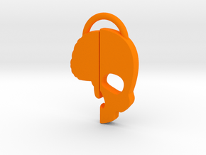 Brainkase Keychain in Orange Processed Versatile Plastic