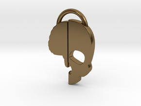 Brainkase Keychain in Polished Bronze