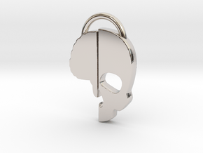 Brainkase Keychain in Rhodium Plated Brass