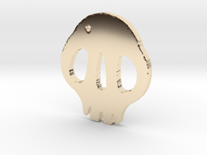 Skull Tsuba in 14k Gold Plated Brass