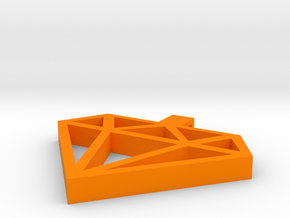 Isabelle Diamond Pendant in Orange Processed Versatile Plastic