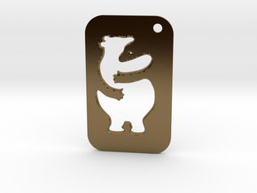 Bear Tag in Polished Bronze