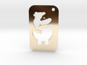 Bear Tag in 14k Gold Plated Brass
