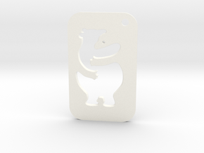 Bear Tag in White Processed Versatile Plastic