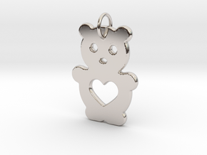 Teddy Bear in Rhodium Plated Brass