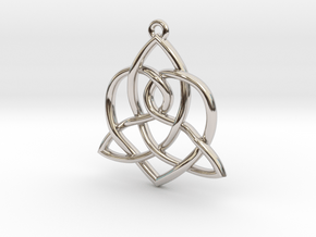 Sisters Knot Pendant in Rhodium Plated Brass