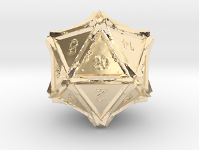 Dice: D20 in 14k Gold Plated Brass