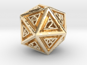 Dice: D20 in 14k Gold Plated Brass