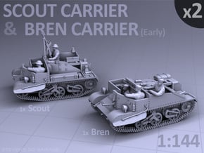 Scout and Bren Carrier  (2 pack) in Tan Fine Detail Plastic