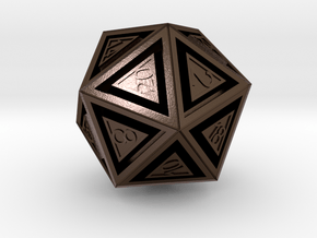 Dice: D20 in Polished Bronze Steel