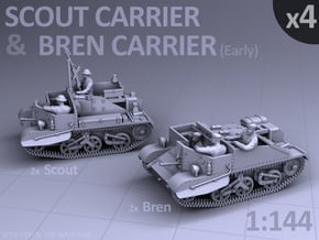 Scout and Bren Carrier  (4 pack) in Smooth Fine Detail Plastic