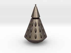 Rocket Nose Cone with Tip in Polished Bronzed Silver Steel