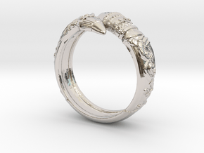 Artist's Pencil Ring 6.5 in Rhodium Plated Brass