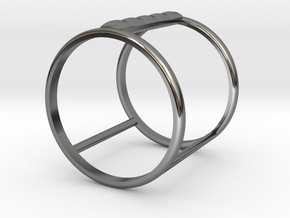 Model Double Ring B in Fine Detail Polished Silver