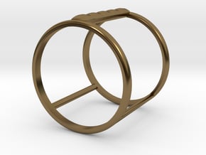 Model Double Ring B in Polished Bronze