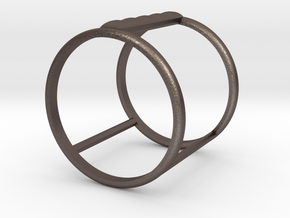 Model Double Ring B in Polished Bronzed Silver Steel