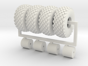 4 x 1/64 16.5L X 16.1 Turf Tires & Wheels in White Natural Versatile Plastic